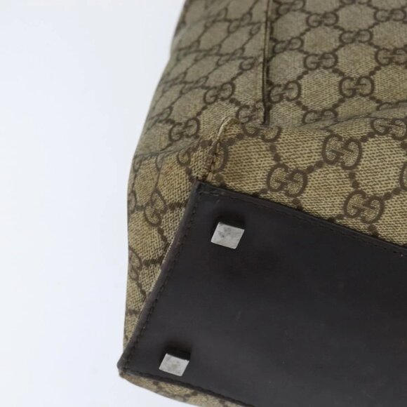 GUCCI GG Supreme Tote Bag PVC Beige Silver 91250 Auth 147043 - Picture 5 of 16